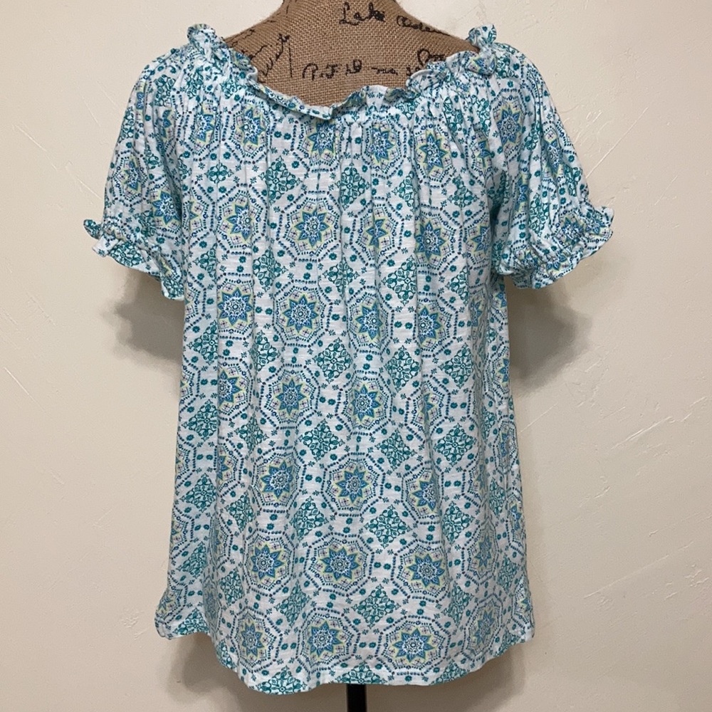 NWOT Women’s LOFT Outlet Short Sleeve Elastic Collar Top - Picture 3 of 13
